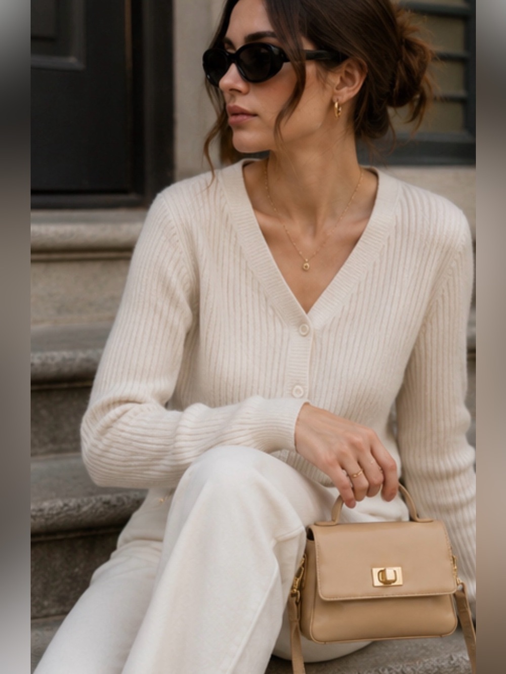 NWT J.Crew Small Edie Top-Handle Bag Italian Leather Tan Nude Crossbody